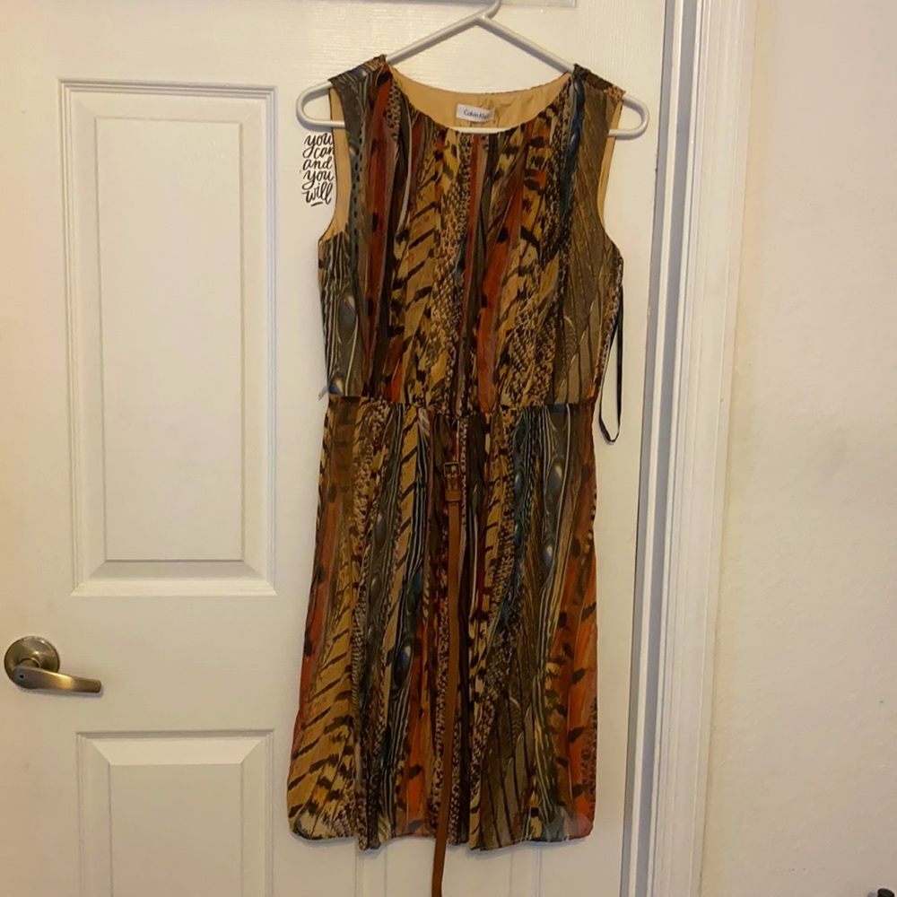 Neutral printed dress